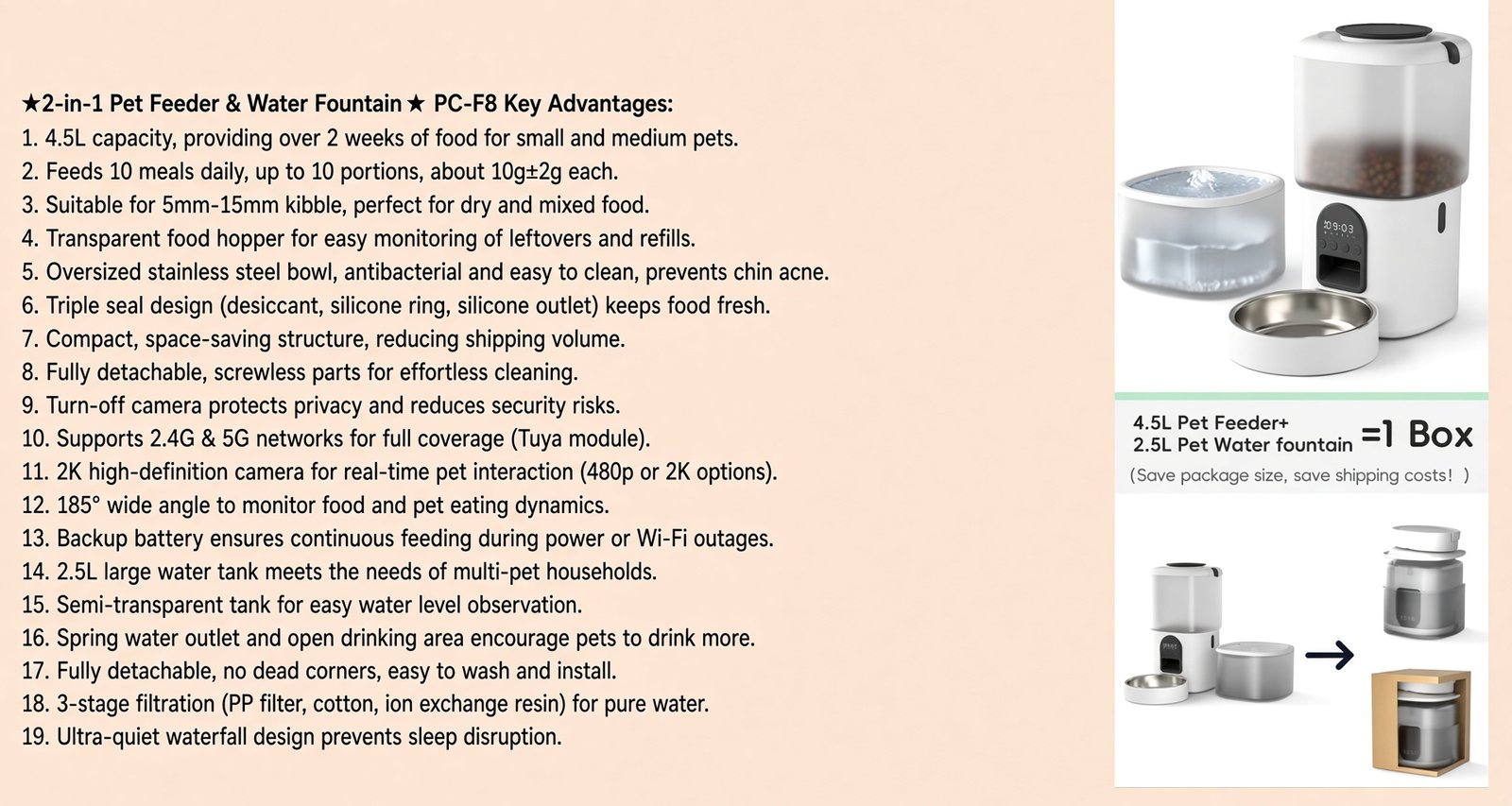 PC-F8 Smart Pet Feeder with Camera - image 2