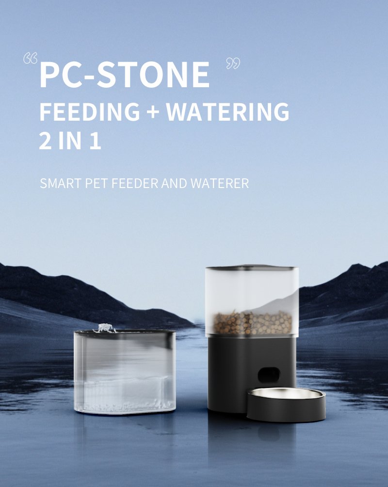 PCSTONE Combined Pet Feeder and Water Dispenser
