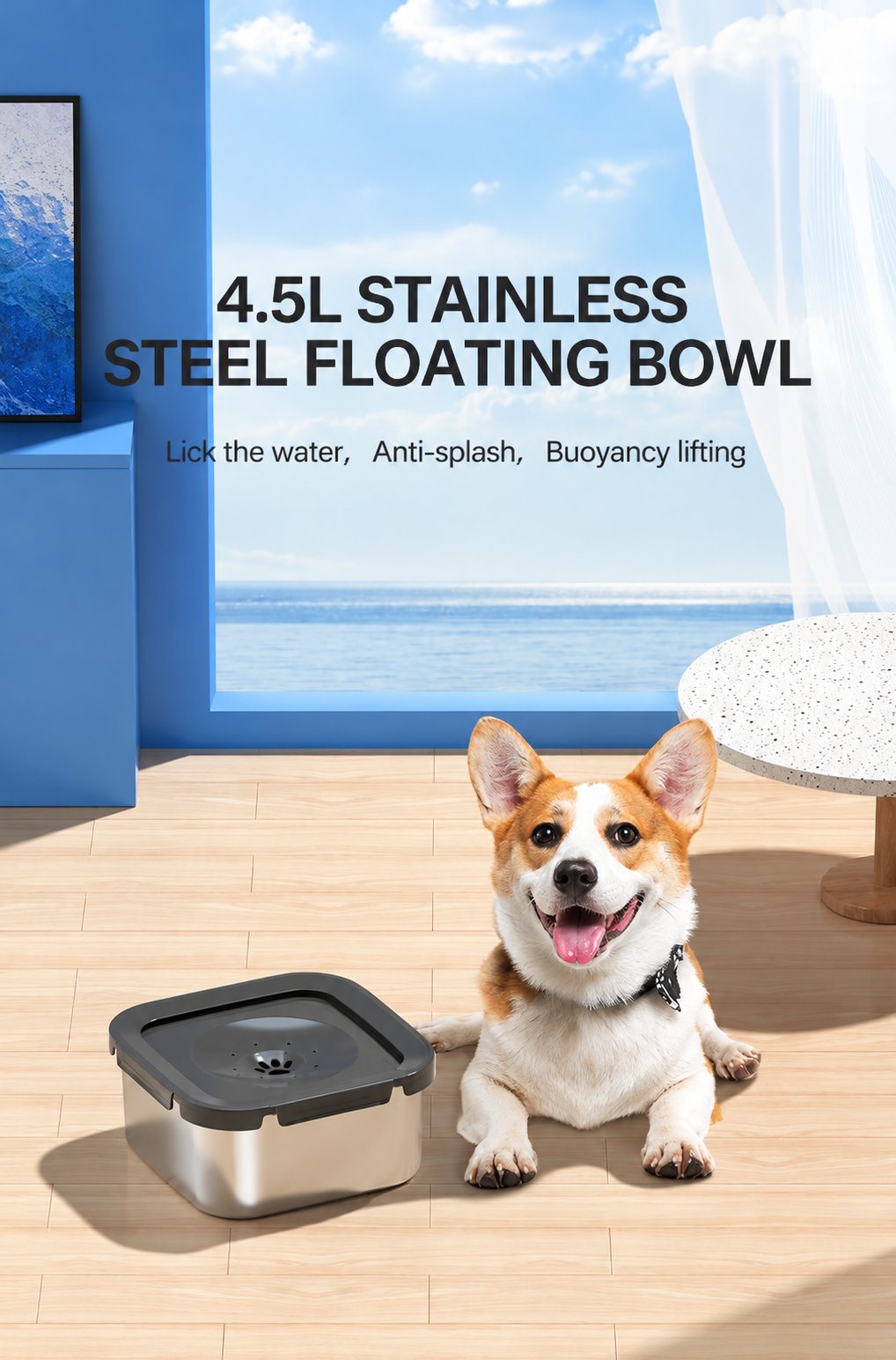 4.5L Stainless Steel Floating Water Bowl - image 7
