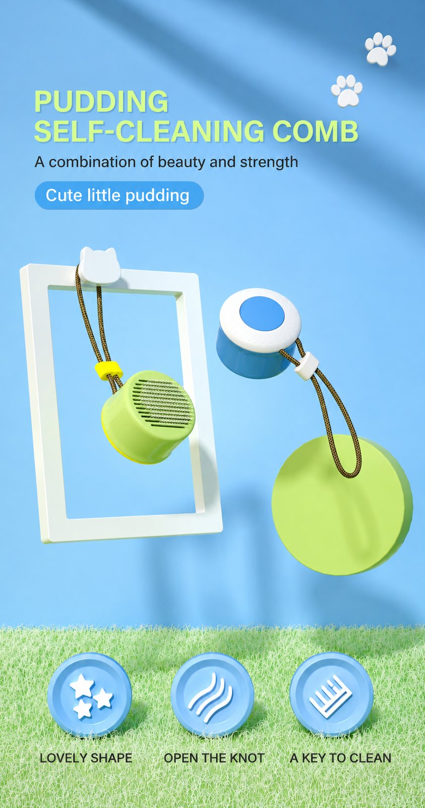 Pudding Self-Cleaning Pet Brush - image 8